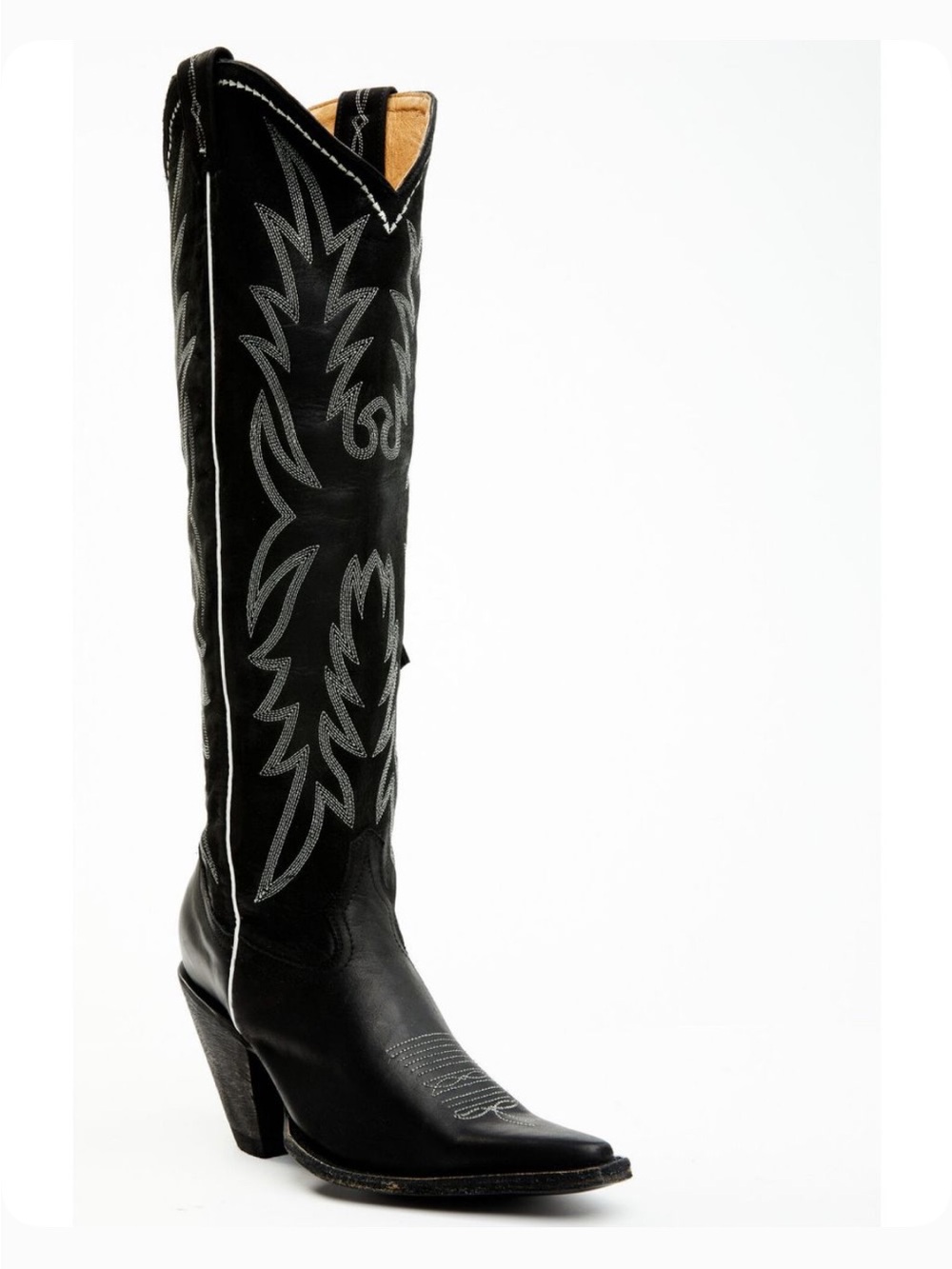 Idyllwind Black Tall Western Boots with Gray and white Stitching
